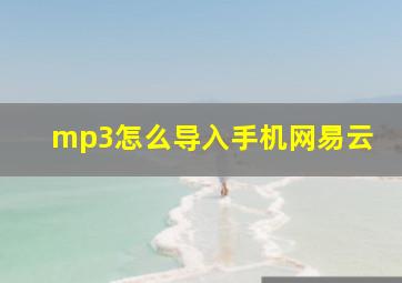 mp3怎么导入手机网易云