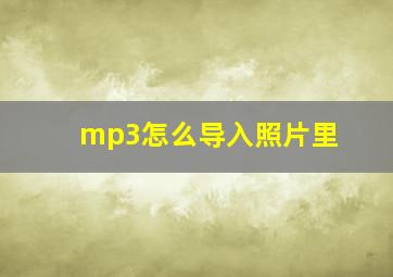 mp3怎么导入照片里