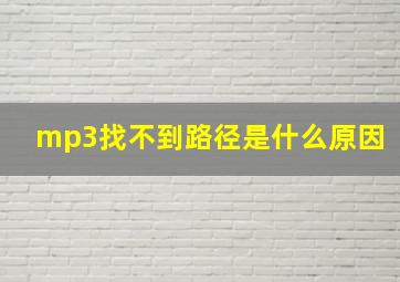 mp3找不到路径是什么原因