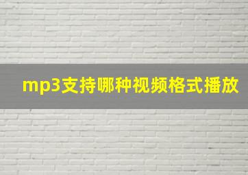 mp3支持哪种视频格式播放