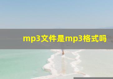 mp3文件是mp3格式吗