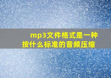 mp3文件格式是一种按什么标准的音频压缩