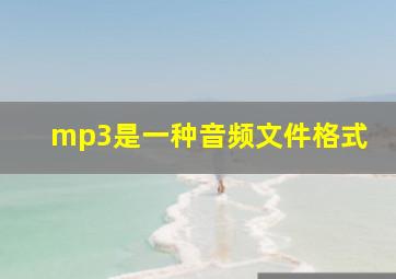 mp3是一种音频文件格式