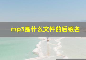 mp3是什么文件的后缀名