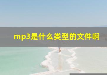 mp3是什么类型的文件啊