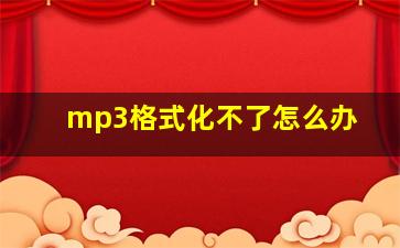 mp3格式化不了怎么办