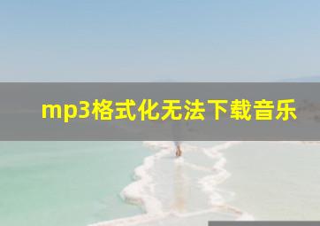 mp3格式化无法下载音乐