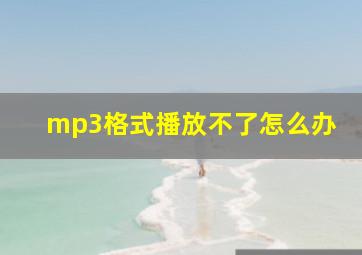 mp3格式播放不了怎么办