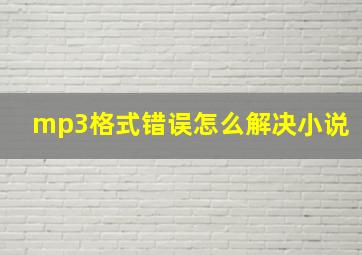 mp3格式错误怎么解决小说