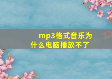 mp3格式音乐为什么电脑播放不了