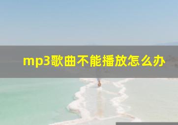 mp3歌曲不能播放怎么办