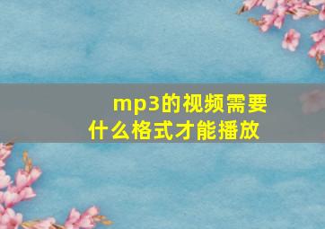 mp3的视频需要什么格式才能播放