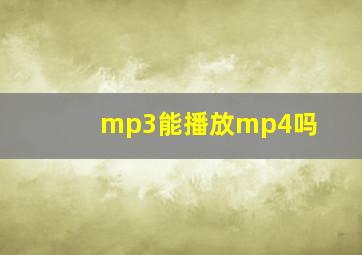 mp3能播放mp4吗