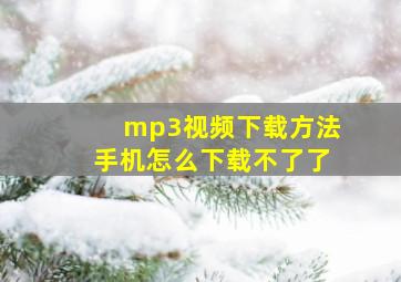 mp3视频下载方法手机怎么下载不了了