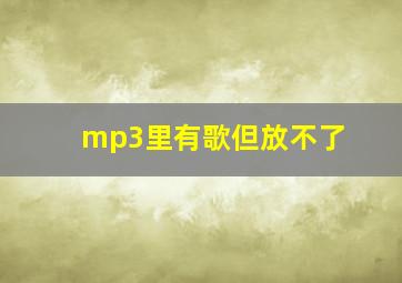 mp3里有歌但放不了