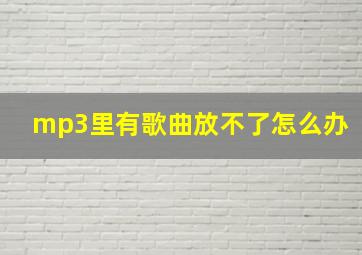 mp3里有歌曲放不了怎么办