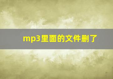 mp3里面的文件删了