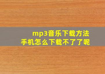 mp3音乐下载方法手机怎么下载不了了呢