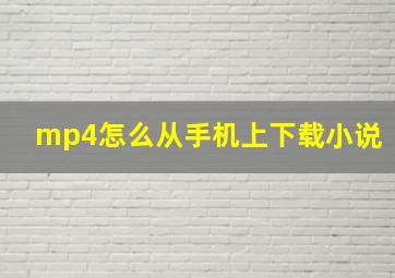 mp4怎么从手机上下载小说