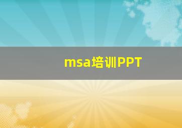 msa培训PPT