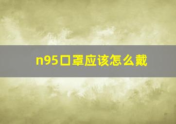 n95口罩应该怎么戴