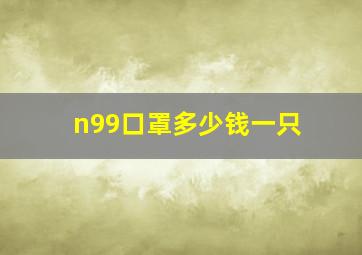 n99口罩多少钱一只