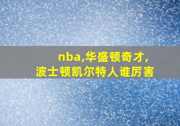 nba,华盛顿奇才,波士顿凯尔特人谁厉害