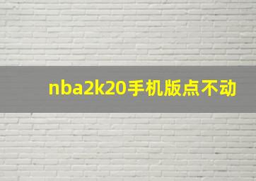 nba2k20手机版点不动