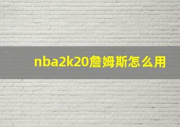 nba2k20詹姆斯怎么用