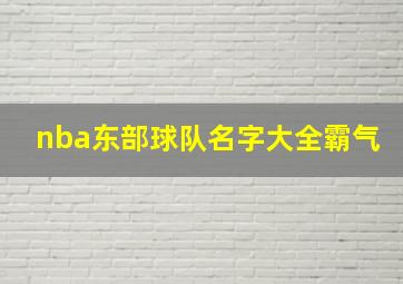 nba东部球队名字大全霸气