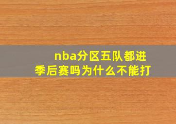 nba分区五队都进季后赛吗为什么不能打