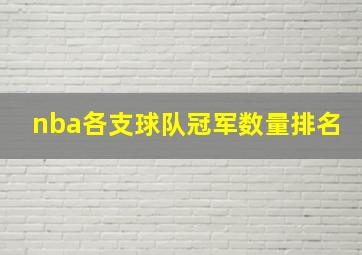 nba各支球队冠军数量排名