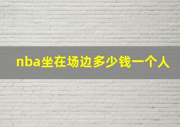 nba坐在场边多少钱一个人