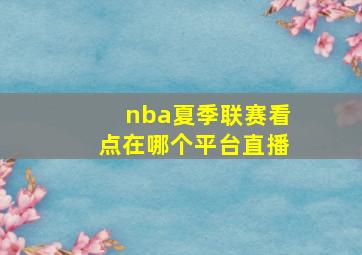 nba夏季联赛看点在哪个平台直播