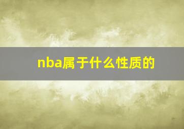 nba属于什么性质的