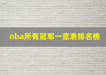 nba所有冠军一览表排名榜