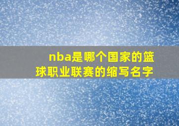 nba是哪个国家的篮球职业联赛的缩写名字