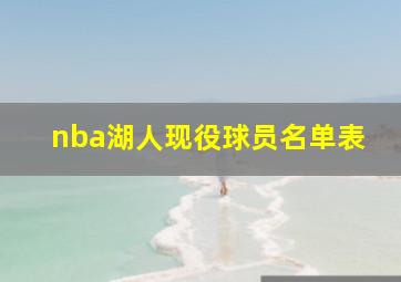 nba湖人现役球员名单表