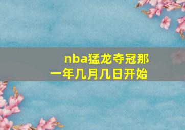 nba猛龙夺冠那一年几月几日开始