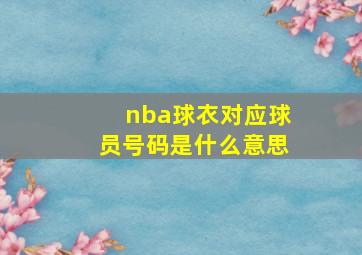 nba球衣对应球员号码是什么意思