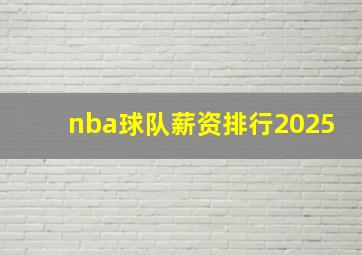 nba球队薪资排行2025