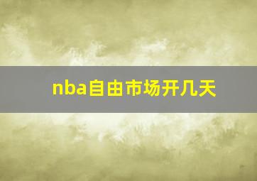 nba自由市场开几天