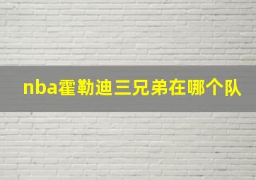 nba霍勒迪三兄弟在哪个队