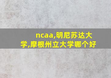 ncaa,明尼苏达大学,摩根州立大学哪个好