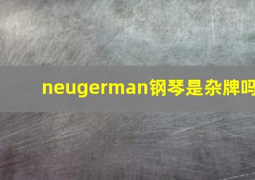 neugerman钢琴是杂牌吗