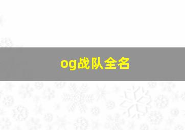 og战队全名