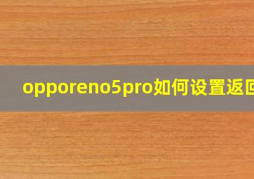 opporeno5pro如何设置返回键