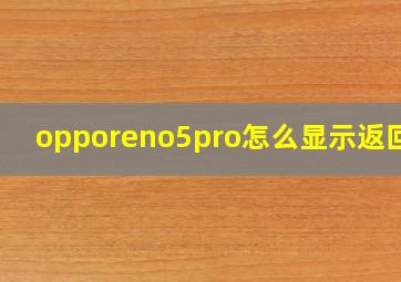 opporeno5pro怎么显示返回键