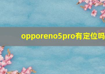 opporeno5pro有定位吗