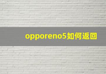 opporeno5如何返回